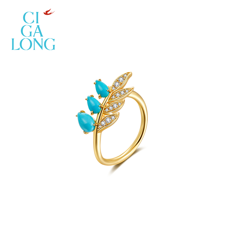 CIGALONG龙梓嘉春柳绿松石项链戒指耳钉东方悠然新中式珠宝