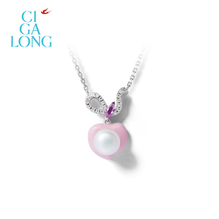 珠宝新年礼物 CIGALONG龙梓嘉仙桃面包珠项链耳钉原创新中式 新品