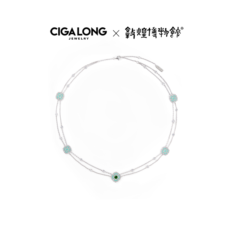 CIGALONG龙梓嘉宝相花透辉石项链新品敦煌新中式珠宝