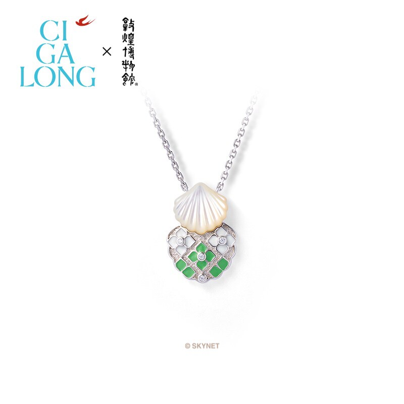 CIGALONG龙梓嘉宝相花贝壳项链耳钉原创新中式珠宝