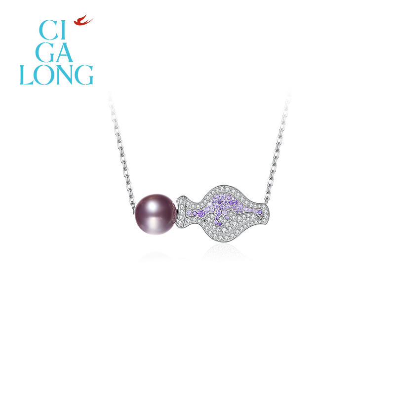 丝带设计款baby珍珠项链