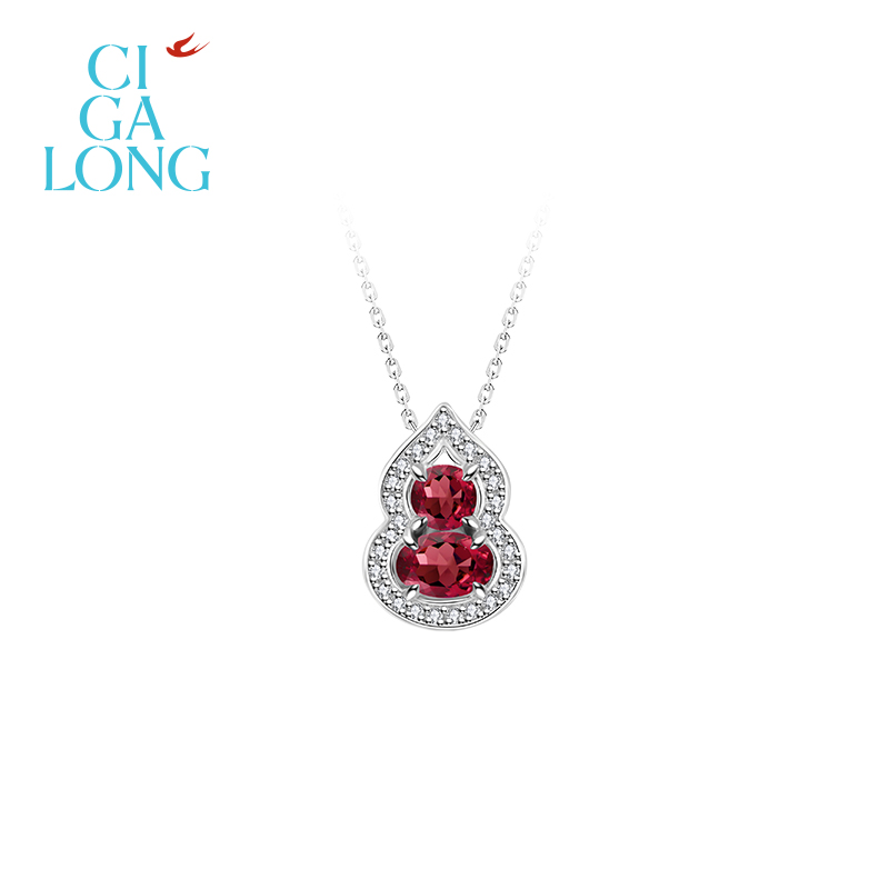 张远同款CIGALONG龙梓嘉小葫芦合成红宝石项链耳钉新中式珠宝礼物