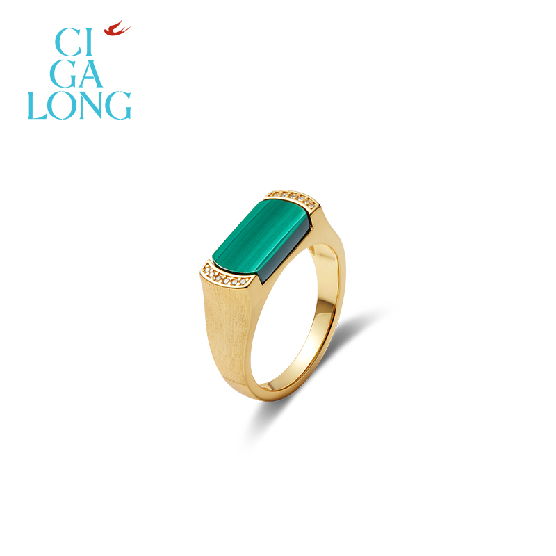 CIGALONG龙梓嘉平安无事孔雀石项链耳钉戒指新品系列新中式珠宝