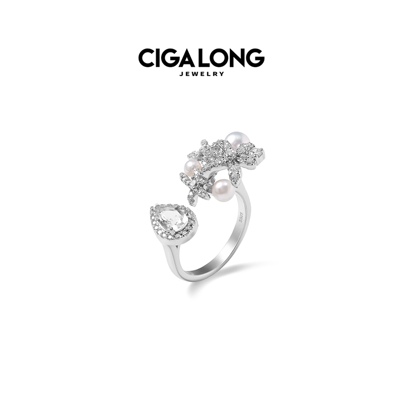 【灵感设计师陈昊宇】CIGALONG龙梓嘉绒花茉莉珍珠项链新品珠宝