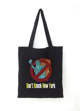 求婚大作战dont knock newyork日系文艺单肩手提帆布包环保购物袋