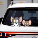 猫和老鼠卡通贴纸暗中观察个性汽车后档玻璃车窗车身划痕装饰贴画