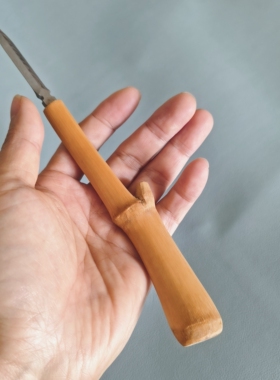 老楠竹竹枝茶刀手里剑纯手工茶针六君子茶道配件一物一图
