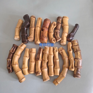 天然楠竹竹鞭竹根手把件把玩竹制品黑化碳化虫磕异形竹摆件搁置