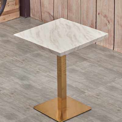 咖啡厅桌椅 ins风爵士白大理石桌金色脚甜品店休息室洽谈桌椅组.