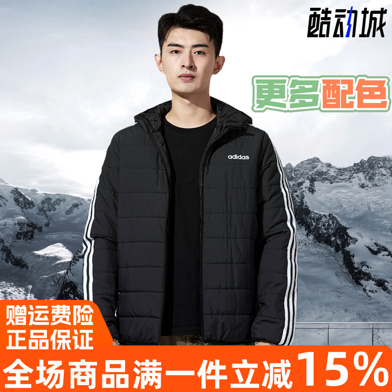 阿迪达斯防风保暖连帽棉服
