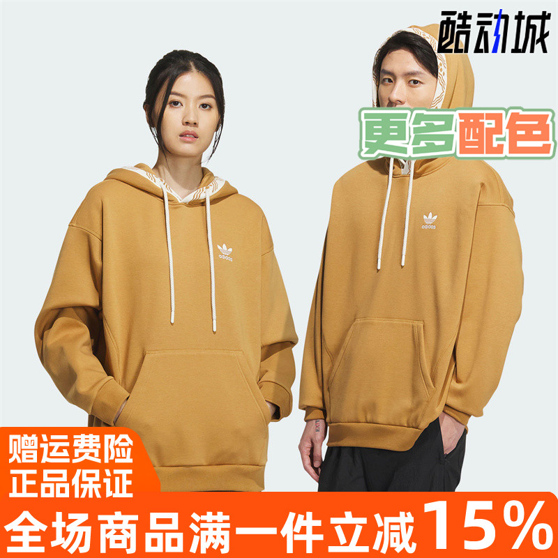 阿迪达斯三叶草男女装2024龙年加绒连帽卫衣套头衫 IX4216 IX4217