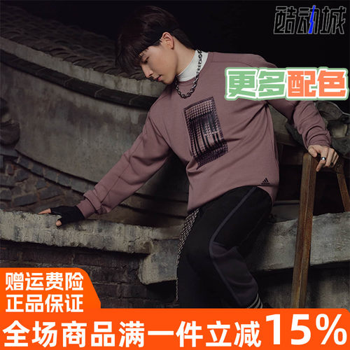 阿迪达斯新款圆领套头衫武极卫衣