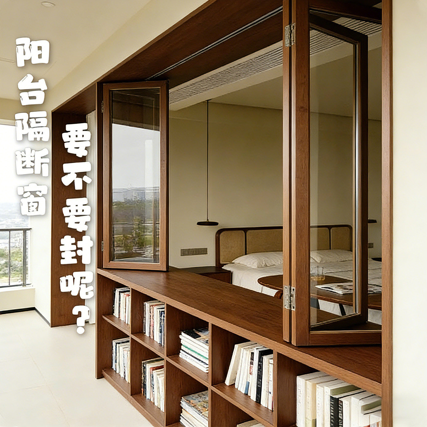 半隔断墙阳台开放式折叠窗