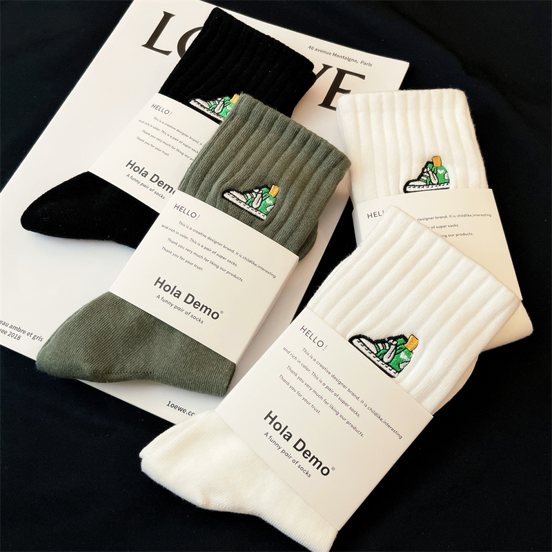 袜子男纯棉男士中筒袜男生运动袜