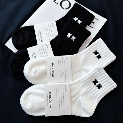 白袜子男精梳棉吸汗防臭男士短袜