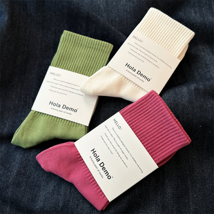 吉良先生 白色袜子女中筒袜纯棉舒适长袜春夏薄款学院风女生棉袜