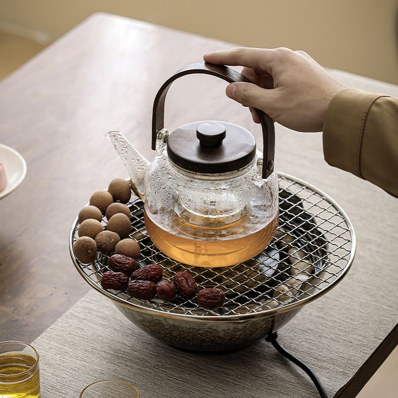 整套玻璃煮茶壶围炉煮茶电陶炉高颜值烧水泡茶壶杯子一体耐高温