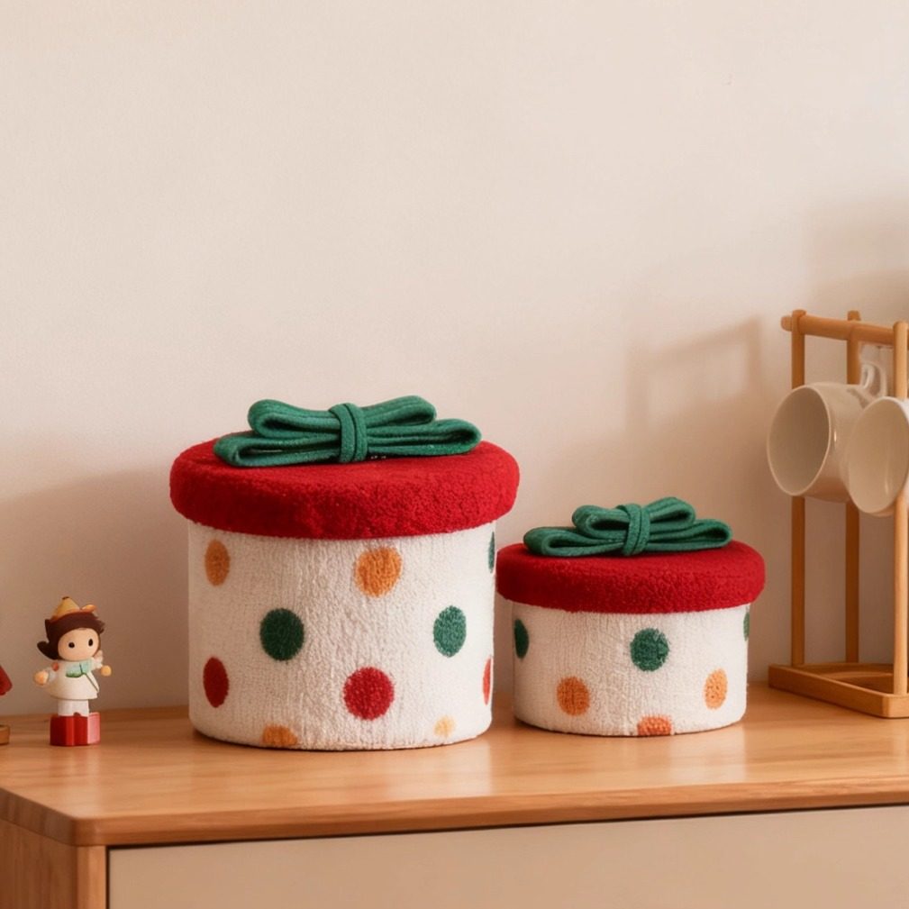 可爱收纳筐圣诞节手工编织篮卡通零食玄关带盖卧室杂物桌面收纳盒,收纳整理,收纳筐,淘宝优惠券,粉丝福利购,淘宝优惠卷