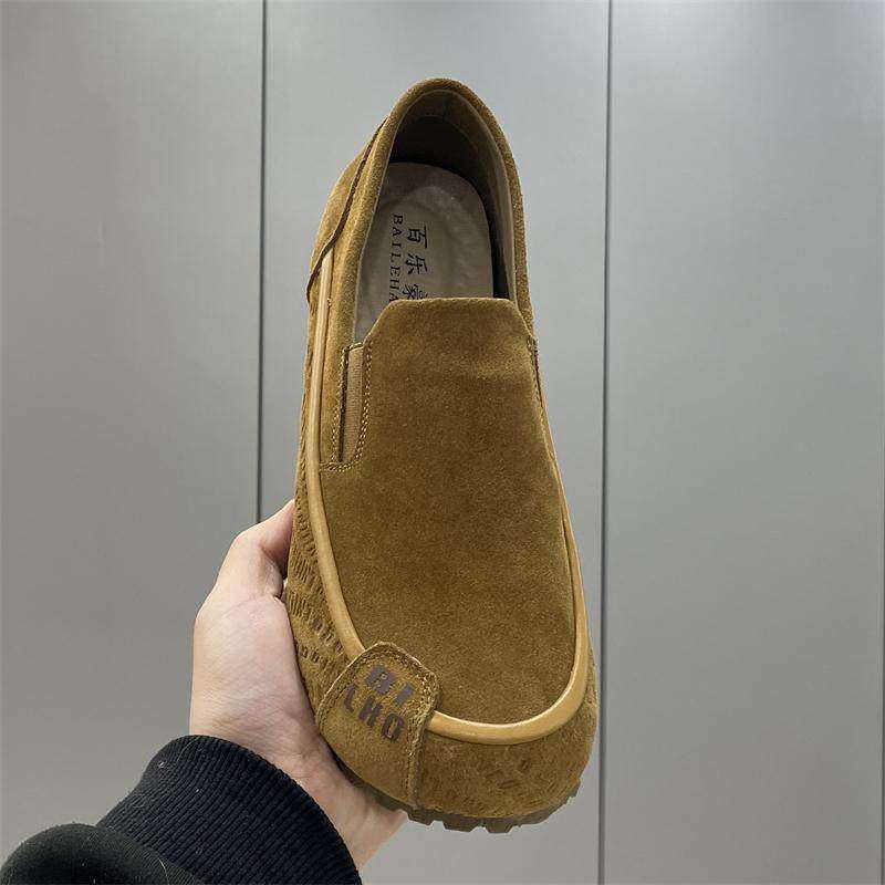 真皮软底豆豆鞋男款 乐福鞋一脚蹬设计 春秋百搭休闲男鞋 牛磨砂,运动鞋new,运动休闲鞋,淘宝优惠券,粉丝福利购,淘宝优惠卷