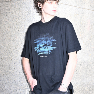 CHANSUER 康丽印花宽松针织男女T恤 UPW凉感纤维重磅复古圆领短袖