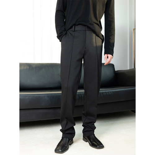 秋冬羊毛休闲直筒宽松弹力长裤男