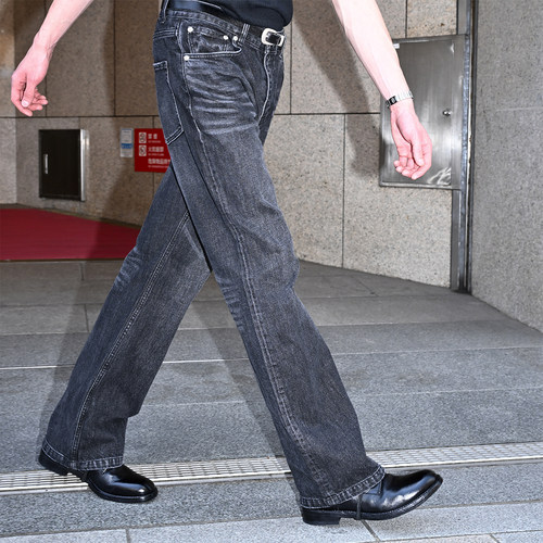 黑色赤耳牛仔裤复古水洗长裤男