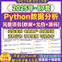 python数据分析完整项目实战数据集文档销售电商用户87个案例源码