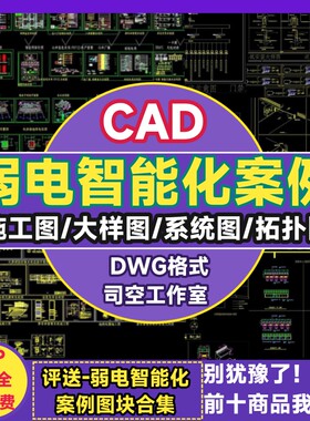 弱电智能化cad图纸设计监控安防机房设备安装大样图系统图拓扑图