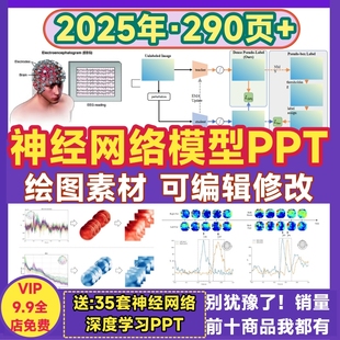 神经网络模型PPT模板 深度学习流程图框架图逻辑图可编辑绘图模板