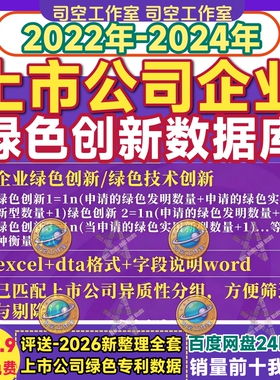 上市公司企业绿色创新数据dta技术数据实用新型发明专利申请数量