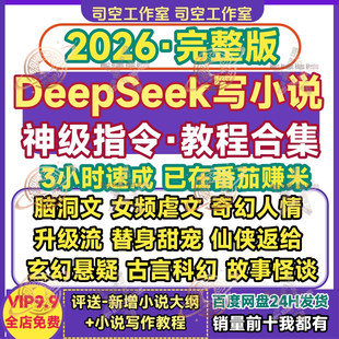 DeepSeek写小说AI指令提示词女频玄幻创作速成全过程指南教程课程