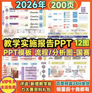 教学实施报告ppt十二图国赛教学能力大赛架构图流程图素材图模板