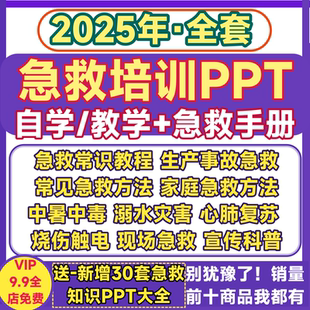 急救知识培训PPT 日常生活现场应急救护心肺复苏中暑溺水课件手册