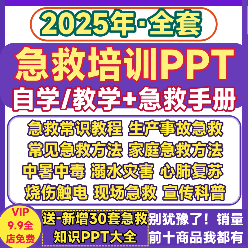 急救知识培训PPT 日常生活现场应急救护心肺复苏中暑溺水课件手册