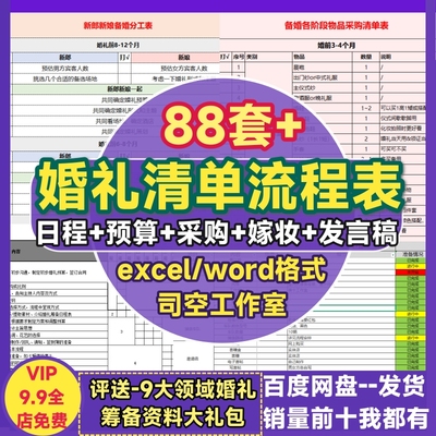 嫁妆排期表新郎新娘伴郎伴娘