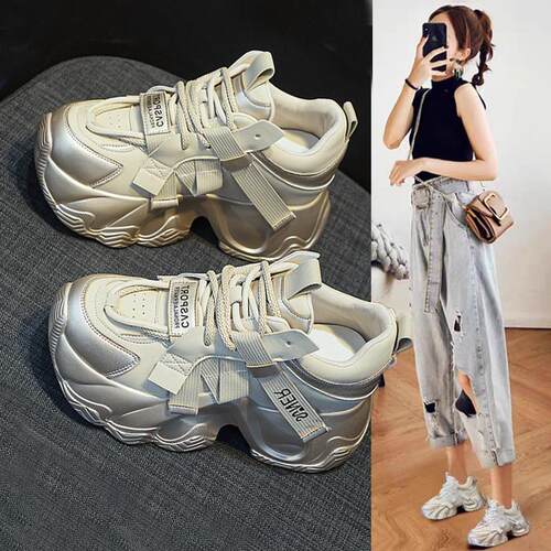 S超透气+轻便不累脚~春季增高网面老爹鞋女松糕厚底运动