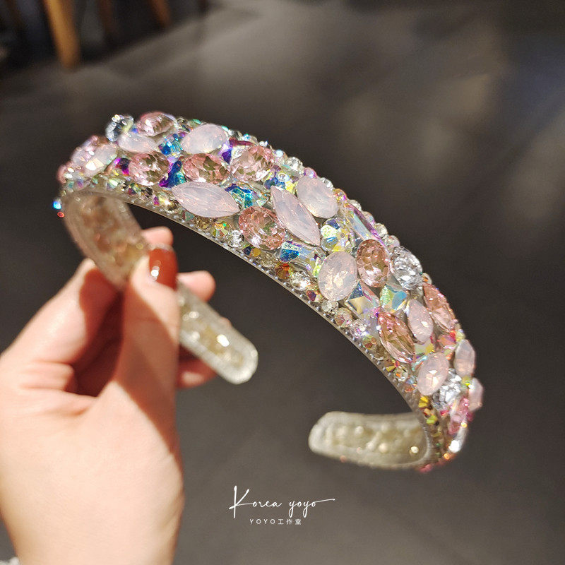 发箍树脂水晶镶钻奢华防滑有发齿