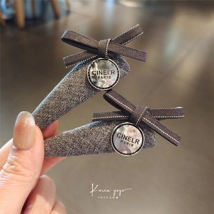 韩国新款布艺蝴蝶结发夹边夹侧边刘海前额碎发夹发卡发饰头饰