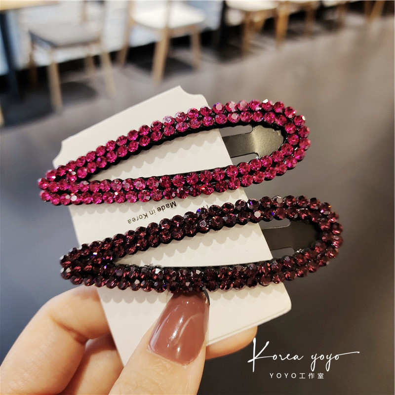 戚薇韩国进口彩色水钻森女系发夹