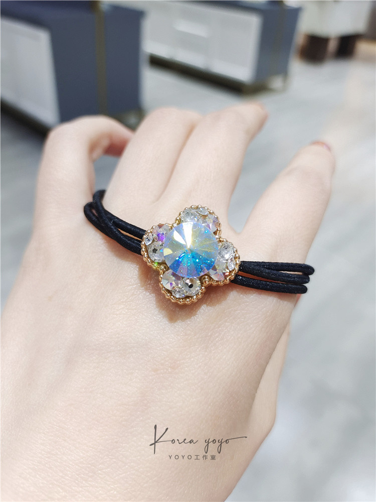 原创高端发绳水晶镶钻简约闪亮