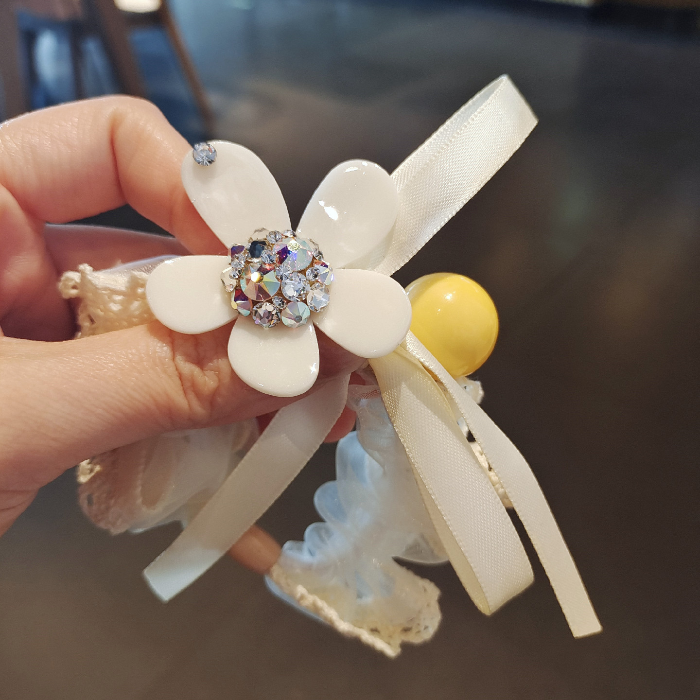 韩国东大门新款法式花朵发圈