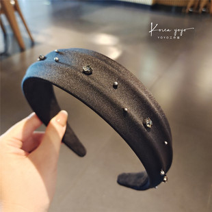 4厘米宽边水钻发箍女高级感水钻高颅顶发卡头箍头饰发饰品