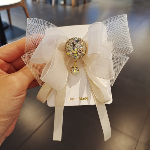 原创镶钻蝴蝶结弹簧发夹