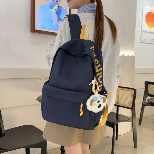 小众字母书包女初中生轻便双肩包