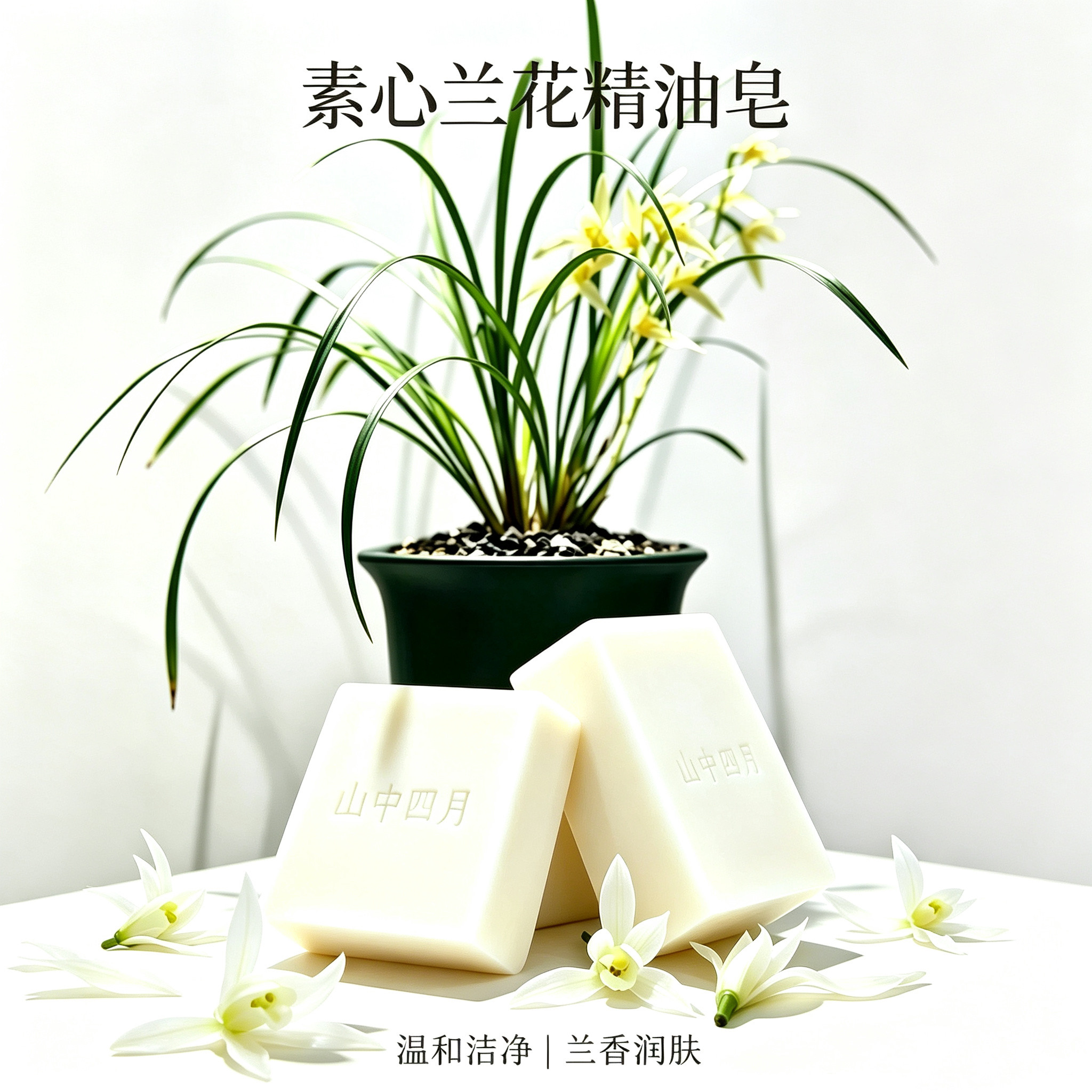 山中四月素心兰手工精油皂温和清洁润肤洗脸洗手洗澡泡沫丰富细腻
