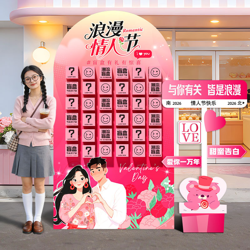 情人节氛围布置装饰场景高级浪漫店庆活动惊喜盲盒抽奖红包墙kt板,节庆用品/礼品,气球,淘宝优惠券,粉丝福利购,淘宝优惠卷