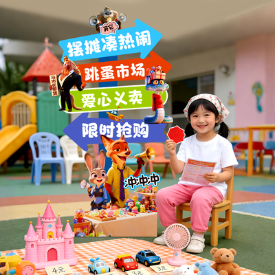 儿童跳蚤市场立牌kt板