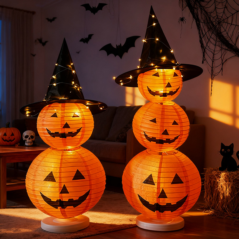万圣节氛围场景布置装饰南瓜灯幼儿园酒吧Halloween发光灯笼摆件