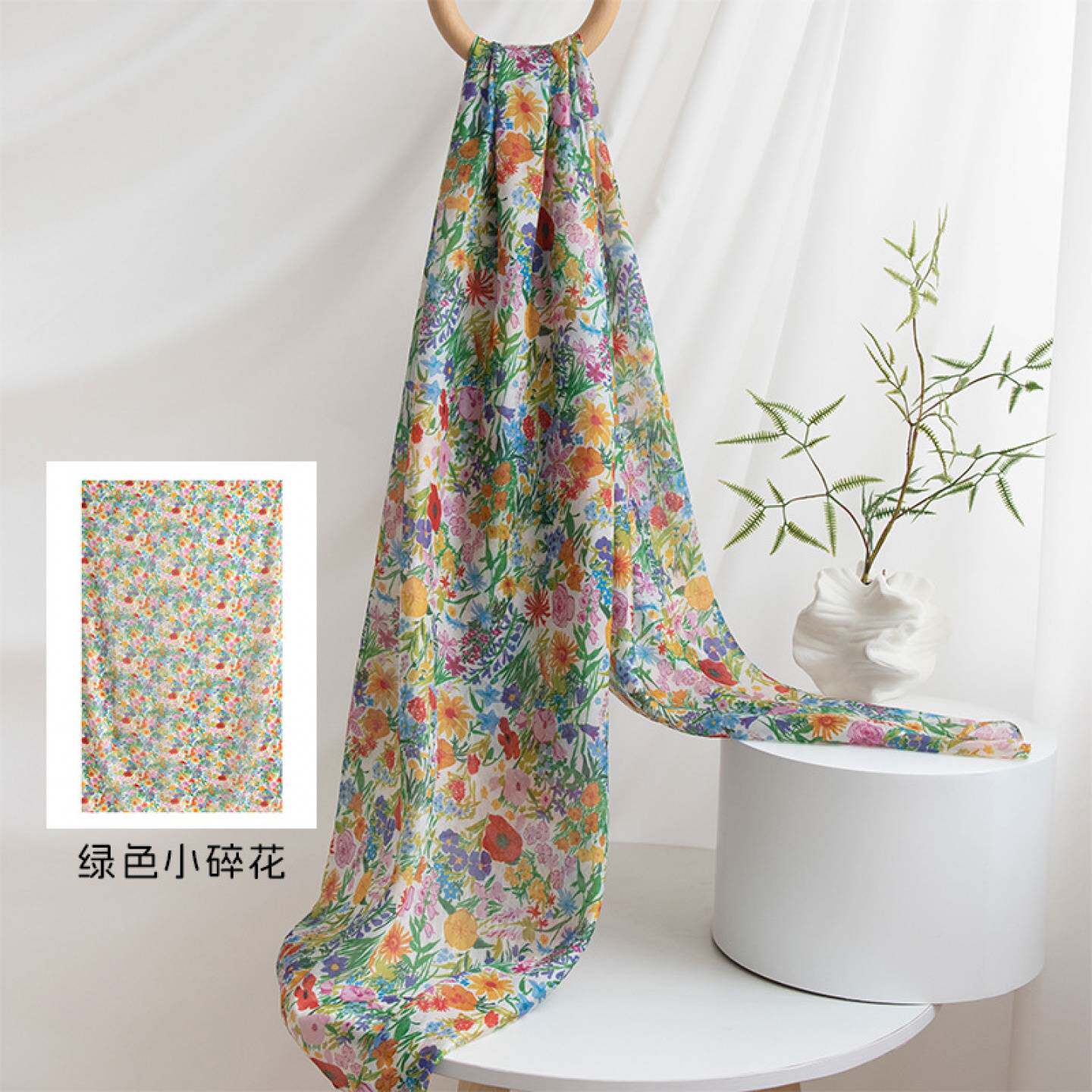 桑蚕丝印花长条丝巾防晒披肩围脖