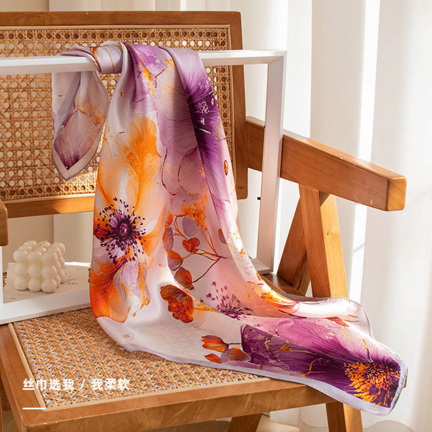 夏款真丝系脖小方巾薄高级感百搭装饰时尚围巾丝巾披肩送妈妈礼物